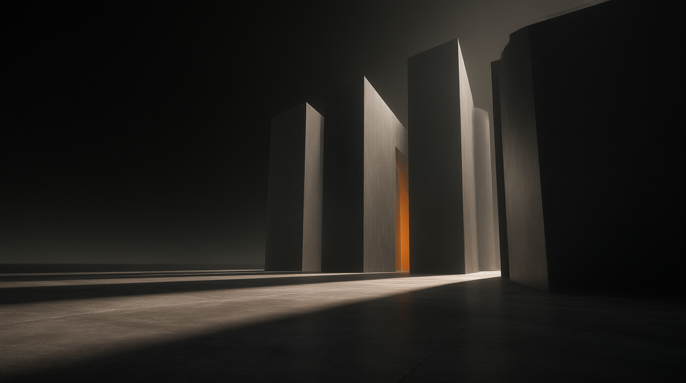 A long horizon of graphite planes and natural light